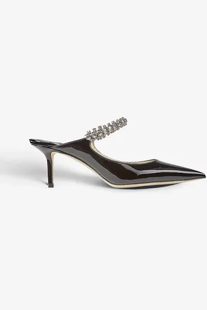 Jimmy Choo Bing 65 Crystal-embellished Patent-leather Heeled Mules