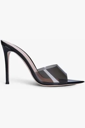 Gianvito Rossi Elle Leather and Pvc Heeled Mules