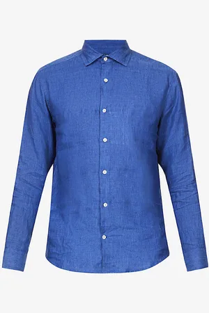 Frescobol Carioca Antonio Regular-fit Cutaway-collar Linen Shirt