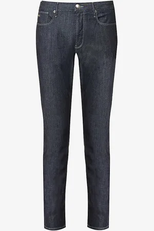 Emporio Armani Brand-plaque Straight-leg Mid-rise Stretch-denim Jeans