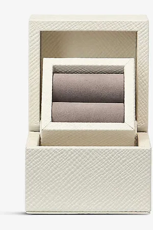 SMYTHSON Panama Crossgrain Leather Ring Box
