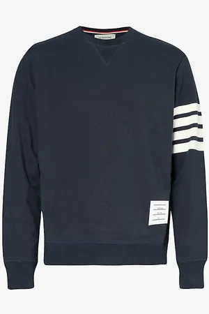 Thom Browne Classic Brand-stripe Cotton-jersey Sweatshirt