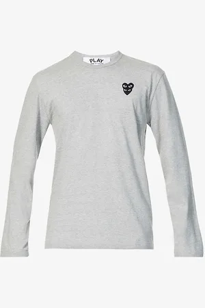 Comme des Garçons Overlap Heart-print Cotton-jersey Top