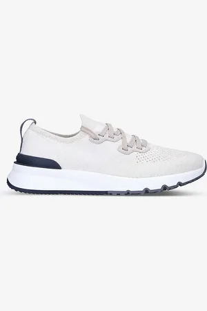 Brunello Cucinelli Brand-embossed Pull-tab Knitted Low-top Trainers
