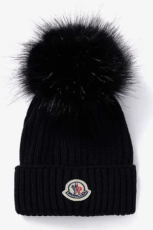 Moncler Brand-patch Bobble Wool-knit Beanie Hat 4-10 Years