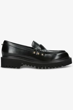 VALENTINO GARAVANI Rockstud Spike-embellished Leather Loafers