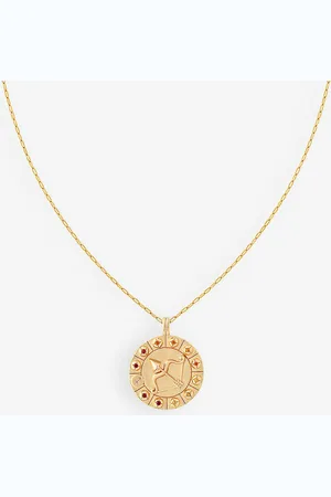 Astrid & Miyu Sagittarius Bold Zodiac Plated Recycled 925 Sterling-silver Necklace