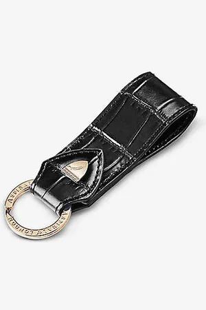 ASPINAL OF LONDON Croc-embossed Leather Loop Keyring