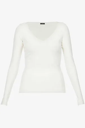 Joseph V-neck Stretch-woven Top