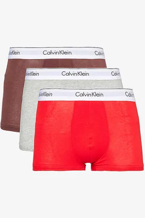 CALVIN KLEIN - Branded-waistband mid-rise pack of three stretch