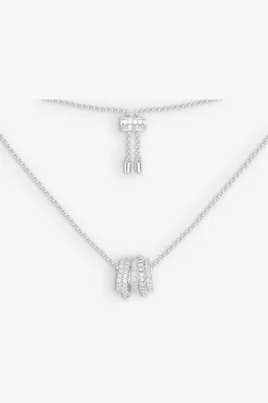 APM Monaco Hoop-link Sterling- and Zirconia Necklace