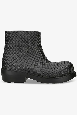 Bottega Veneta Fireman Intrecciato Rubber Ankle Boots