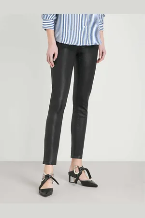 Paige Hoxton Ankle Ultra-skinny High-rise Coated Stretch-denim Jeans