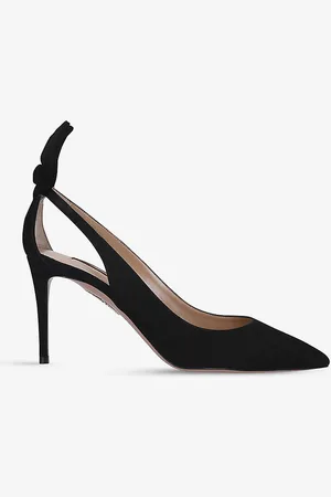 Aquazzura Bow Tie Suede Heeled Pumps