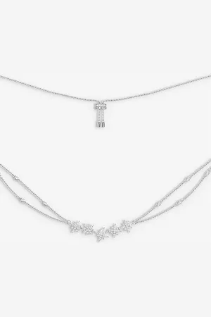 APM Monaco Météorites Sterling- and White Zirconia Necklace