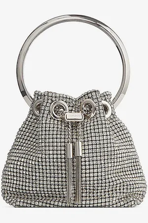 Jimmy Choo Bon Micro Crystal-embellished Mesh Top-handle Bag