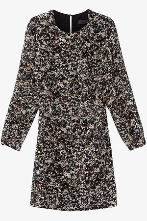 IKKS Pure Edition Abstract-devoré Velvet-textured Silk-blend Mini Dress