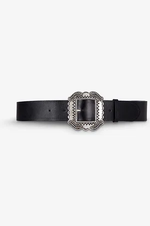 The Kooples Engraved-buckle Smooth-leather Belt