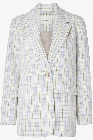 By Malina Leah Check-print Woven Blazer