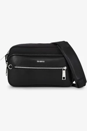 The Kooples Logo-embossed Zip-up Leather Messenger Bag