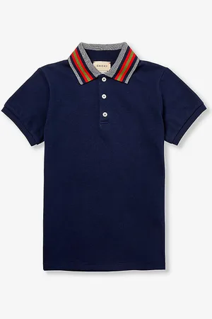 Gucci Striped-collar Stretch-cotton Polo Shirt 4-12 Years