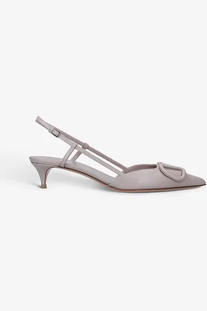 VALENTINO GARAVANI Vlogo 40 Pointed-toe Leather Slingback Courts