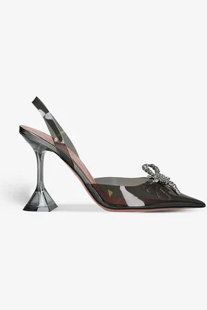 Amina Muaddi Rosie Crystal-embellished Pvc Slingback Courts