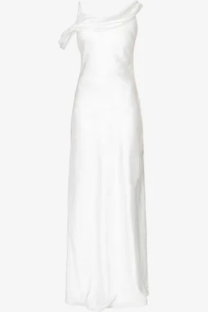 Six Stories Sleeveless Cowl-neck Satin Maxi Dress