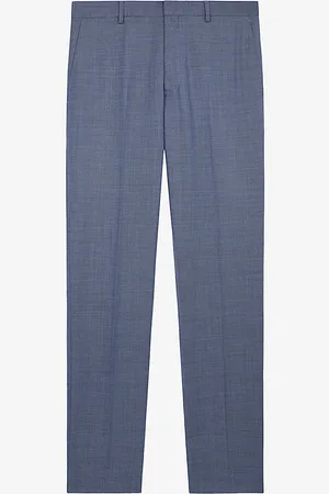 The Kooples Pressed-crease Straight-leg Mis-rise Stretch-wool Trousers