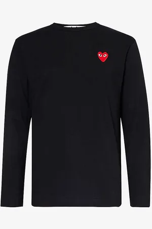 Comme des Garçons Heart-appliquéd Cotton-jersey Top