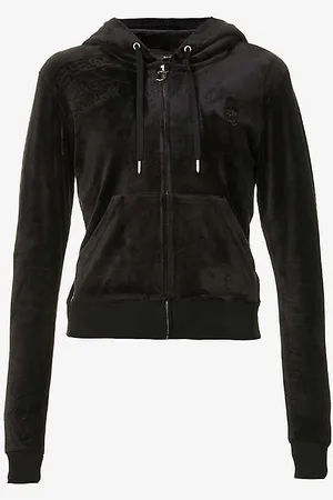 Juicy Couture Regular-fit Logo-embroidered Velour Hoody