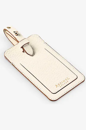 ASPINAL OF LONDON Logo-print Grained-leather Luggage Tag