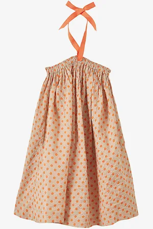 Caramel Agave Poppy-print Seersucker-cotton Dress 3-12 Years