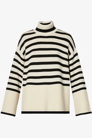 Totême Striped Turtleneck Wool-blend Knitted Jumper
