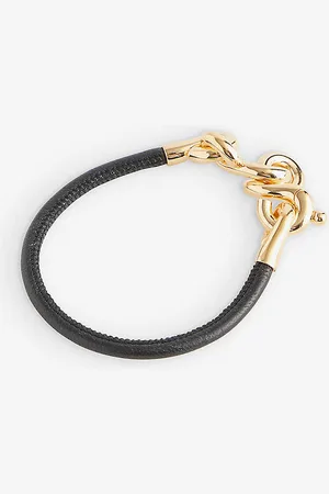 Bottega Veneta Chain-knot Leather and Sterling-silver Bracelet