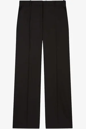The Kooples Pressed-crease Straight-leg High-rise Wool Trousers