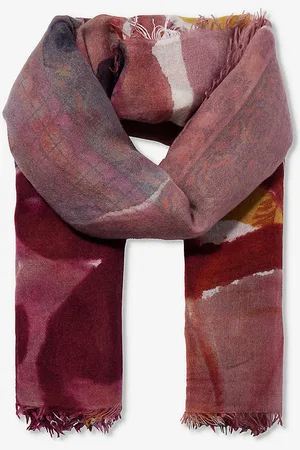 DIANORA SALVIATI Graphic-pattern Large Cashmere and Silk-blend Scarf