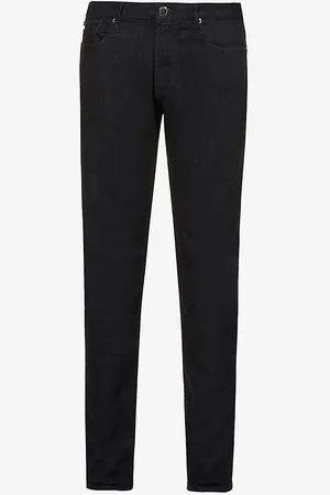 Emporio Armani Eagle Logo-embossed Brand-patch Slim-fit Stretch-denim Jeans