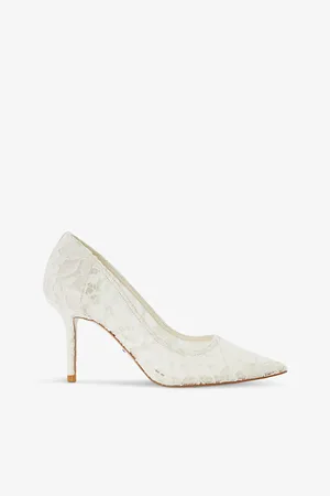 Dune Memorise Bridal Floral-lace Court Shoes