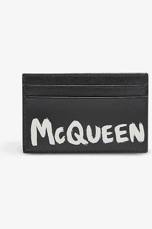 Alexander McQueen Graffiti-print Leather Card Holder