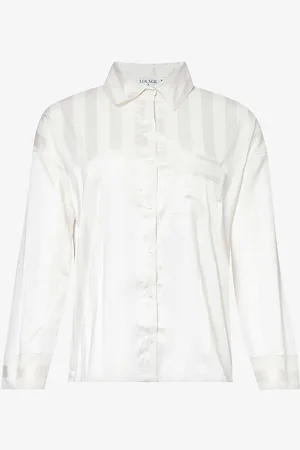 Lounge Underwear Striped Relaxed-fit Stretch-recycled Polyester Pyjama Shirt