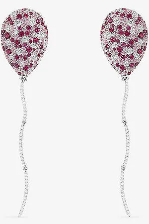 APM Monaco Fuchsia Balloon Sterling- and Zirconia Drop Earrings