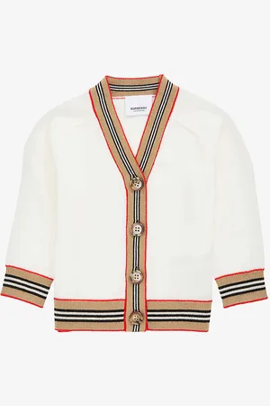 Burberry Graham Stripe-trim Wool-knit Cardigan 6 Months - 2 Years