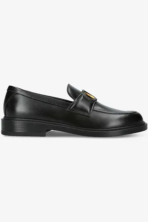 VALENTINO GARAVANI Vlogo Brand-plaque Leather Loafers