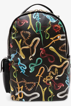SELETTI Wears Toiletpaper Snakes Graphic-print Faux-leather Backpack