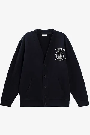 IKKS Logo-embroidered Long-sleeve Cotton-jersey Cardigan