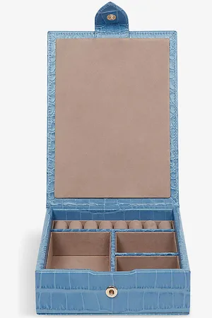 SMYTHSON Mara Travel Tray Croc-embossed Leather Jewellery Box