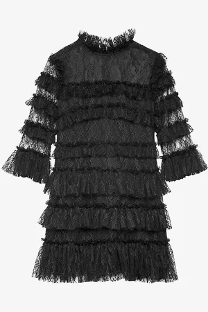 By Malina Carmine Tiered Lace Mini Dress