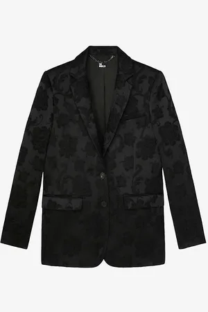 The Kooples Floral-motif Single-breasted Stretch-woven Blazer