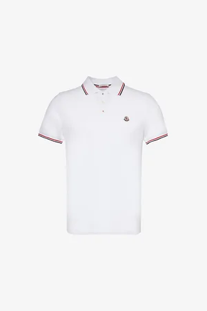 Moncler Brand-patch Split-hem Cotton-piqué Polo Shirt